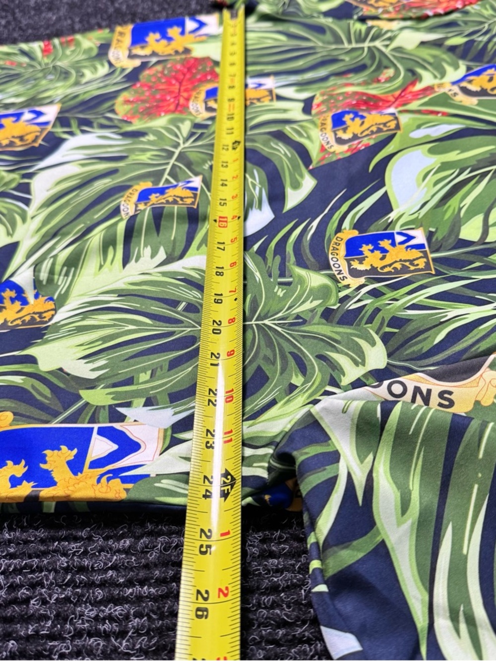 Tropical Dragoons Crest Hawaiian Shirt Size Large 🌴🔥 - Picture 5 of 6
